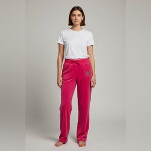 Universal Studios Hello Kitty hot pink velour rhinestones lounging joggers small